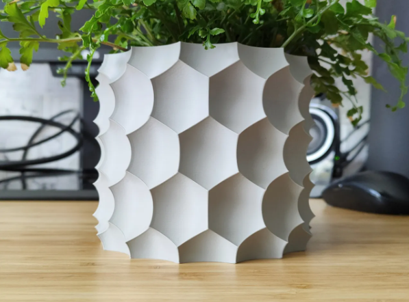 Carved Hexagon Planter